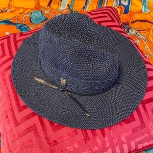 Vince Camuto Navy Blue Hat one Size adjustable string NWOT